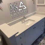 White quartz Vanity and Wall Cap