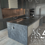 Liquid titanium Countertops Quartz Mitered Laminated Tampa Bay, FL